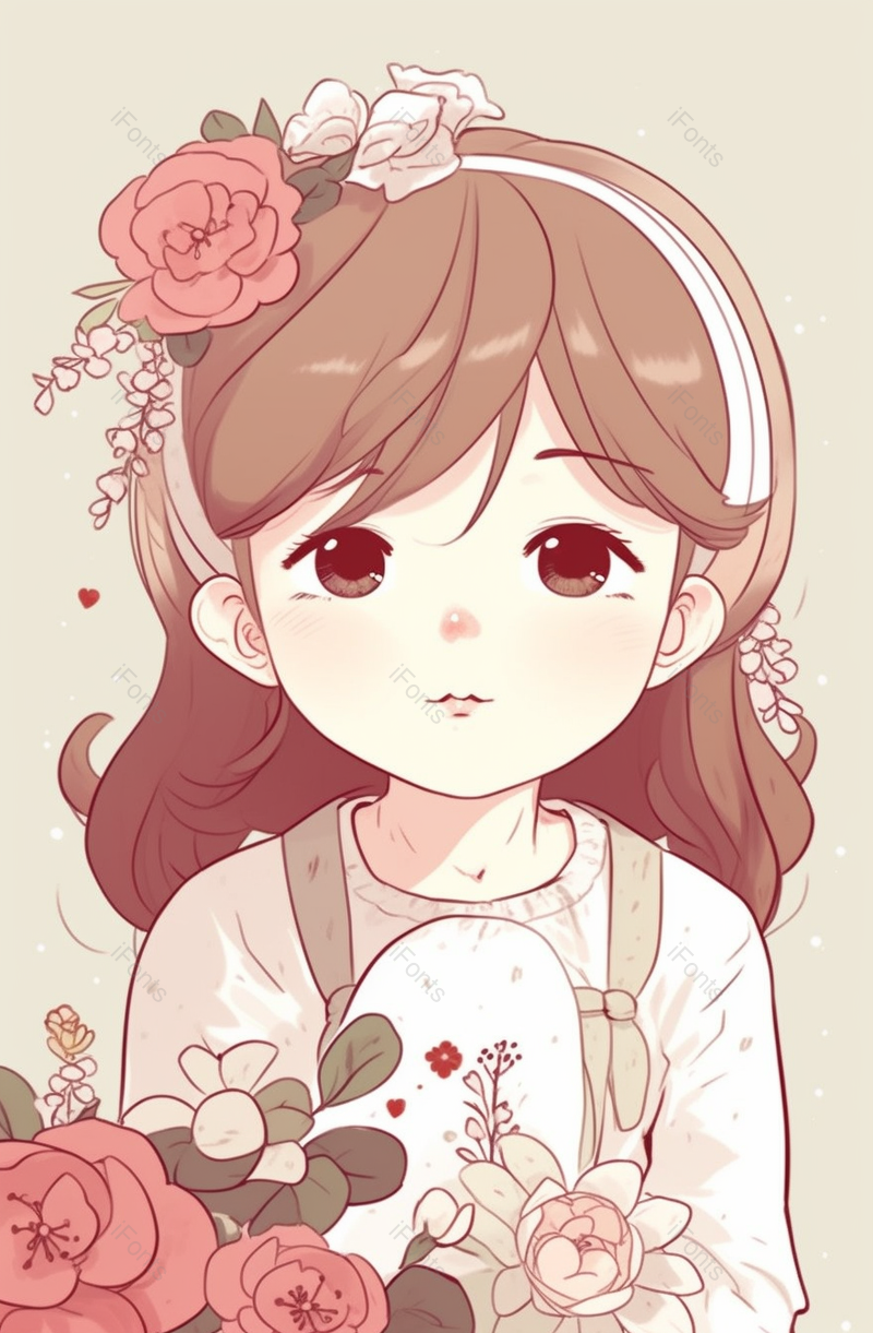 小清新小女孩手绘简约少女背景图,插画/手绘图,插画/手绘图库,插画/手绘图下载,插画/手绘